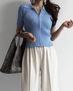 라이든 골지 집업 가디건