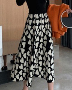 러브러브 밴딩 롱 니트 스커트