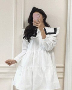 글라우 빅카라 루즈핏 블라우스 원피스