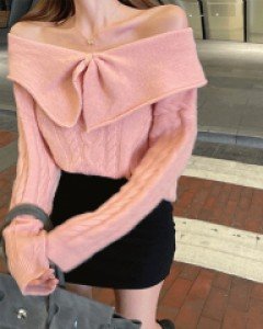 국내상품 / 라빈 빅리본 페미닌 니트