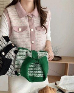 국내상품 / 메이어 카라 니트 조끼 가디건