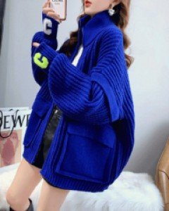 에런 니트 집업 가디건 점퍼