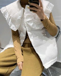 국내상품 / 샤블리 빅프릴 귀염 패딩 조끼