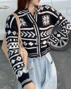 국내상품 / 디아나 노르딕 눈꽃 가디건