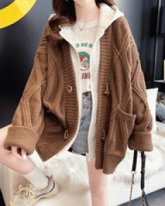 국내상품  / 세르미 니팅 후드 가디건 점퍼
