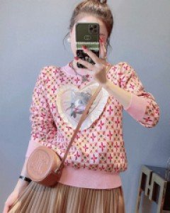 국내상품 / 삐진고양이 핑크 니트
