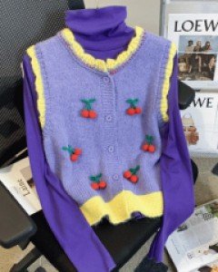 국내상품 / 새콤달콤 니트 조끼 가디건