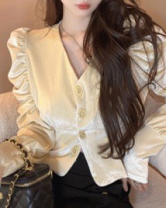 국내상품 / 마드리 벨벳 블라우스