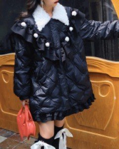 마조르 양털 프릴 소공녀 패딩