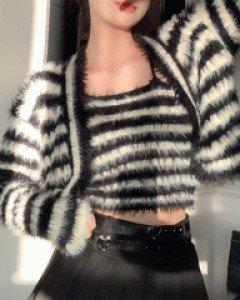 러스 모헤어 가디건 탑 세트