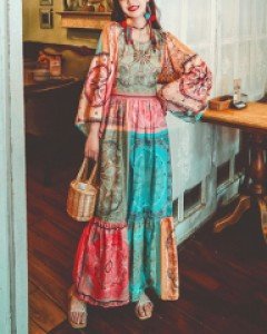 무료배송 / 웬디 보헤미안 에스닉 롱원피스