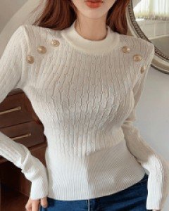 가토 버튼장식 니트