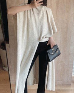 국내상품 / 조셉 목폴라 슬릿 롱롱니트