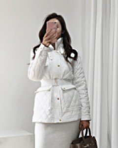 산미셀 다이아몬드 퀼팅 누빔 패딩 코트