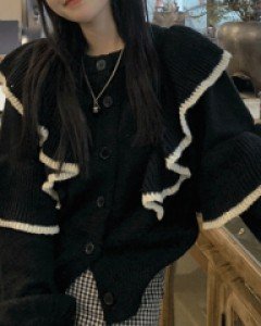 국내상품 / 앞뒤로 맘대로 입는 버튼 니트