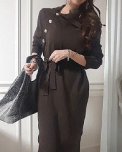 에단 터틀넥 롱 니트 원피스