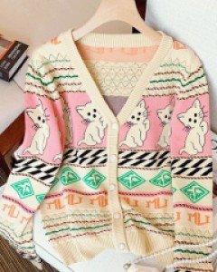 국내상품 / 귀염냥이 파스텔 가디건