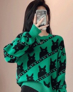 토끼복많이 받아요 래빗 큐빅 니트