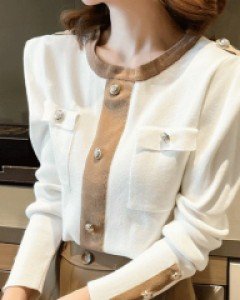 국내상품 / 안티코 금장버튼 니트