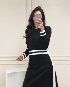 국내제작 / 엔젤리 스포티 라인 원피스 - 88사이즈까지