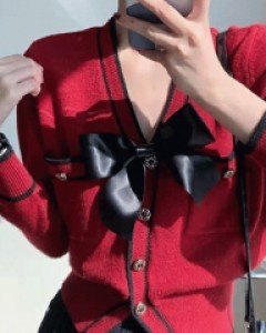 루시아 리본 페미닌 가디건