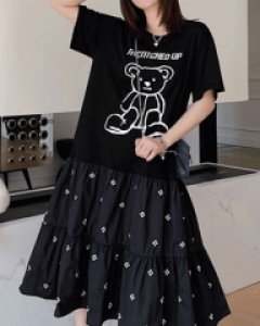 곰곰이 꽃자수 오버핏 롱원피스