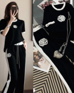 젤다 꽃 반팔니트 트레이닝 세트