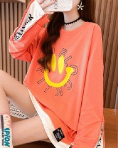 세레아 소매지퍼 영문 박시 맨투맨