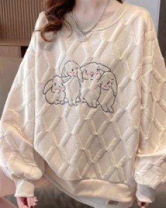 포래빗 올록볼록 맨투맨 티셔츠