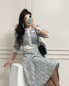 국내제작 / 샤샤 노블 플레어 원피스