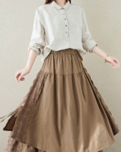 마야 펀칭레이스 롱 스커트