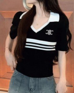 국내상품 / 제이크 카라 반팔 니트