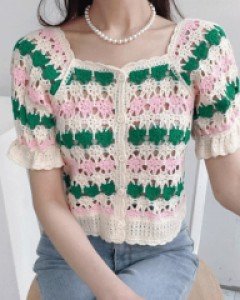 두이 파스텔 뜨개 써머 가디건