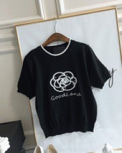 로슈아 엘레강스 로즈 반팔 니트