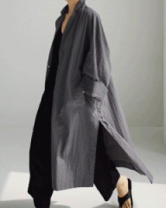 그라비따 오버핏 린넨 롱 트렌치 자켓