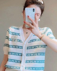 리본공주 반팔 니트 가디건