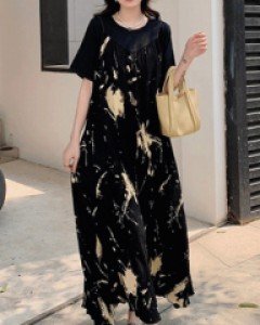 맨디 뷔스티에 레이어드 롱원피스 - 박시한 빅사이즈 원피스