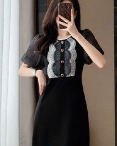 아르젠 페미닌 볼륨소매 여름니트 원피스