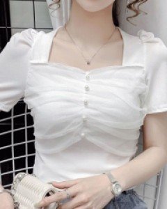 아레스 샤망사 드레이프 티셔츠  - 빅사이즈 2XL까지