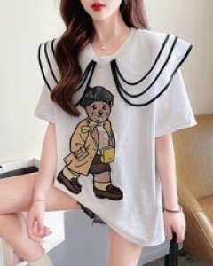출근하기 싫은 곰 카라 티셔츠