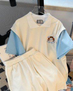 투피스세트 - 체육대회 레이어드 반바지 트레이닝 세트