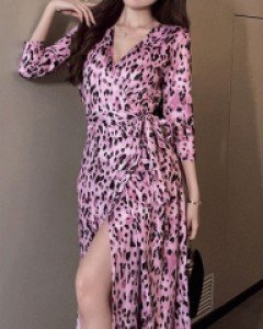벨리카 레오핑크 롱 랩원피스