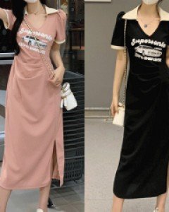 당일발송특가 / 플라토 카라 브이넥 롱원피스