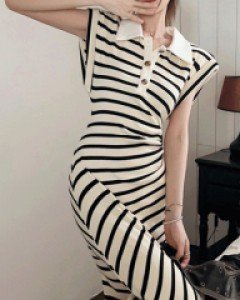 트렌디 허리케인 단가라 롱원피스