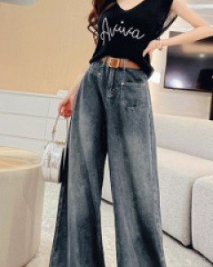 베아트 A라인 빈티지 와이드 데님 팬츠