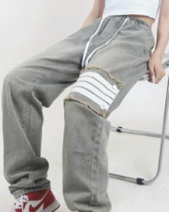 로데오 라인 포인트 밴딩 데님 팬츠