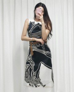 르메오 노블레스 말패턴 벨트 롱원피스