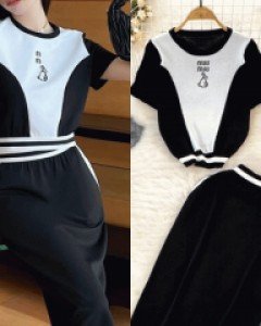 Set - 기네스 옆구리 날씬해보이는 착시 투피스 세트