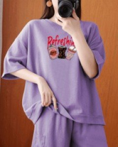콜라주까 쥬스주까 박시 티셔츠 반바지 트레이닝 세트