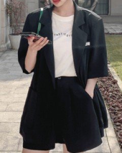 Set - 제이콥 박시 자켓 반바지 셋업세트